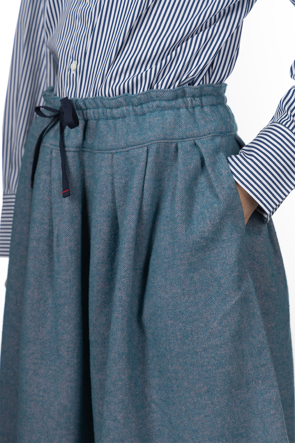 Tigre Brocante - Melange Wool Long Skirt